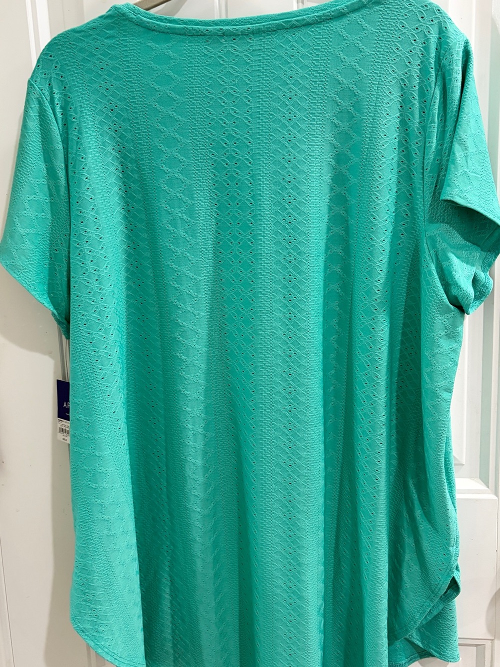 Apt. 9 Women's Teal Eyelet Short Sleeve Top XXL New with tags - Picture 4 of 9
